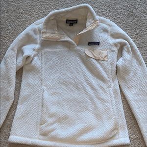 A white patagonia sweatshirt